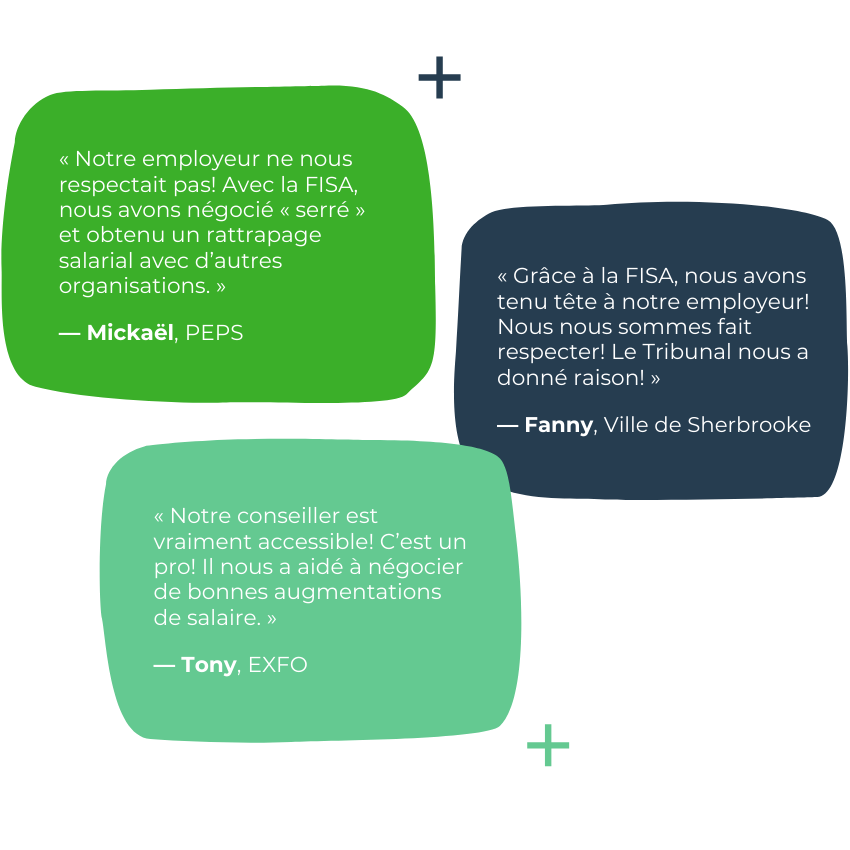 Témoignages de membres de syndicats de la FISA au Québec